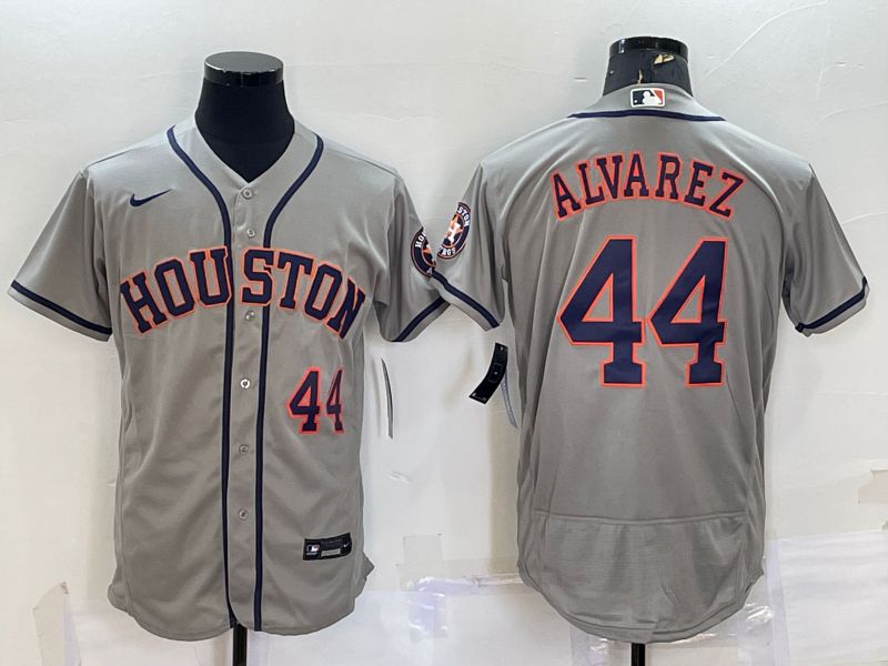 Men Houston Astros #44 Alvarez Grey Elite Nike 2022 MLB Jerseys